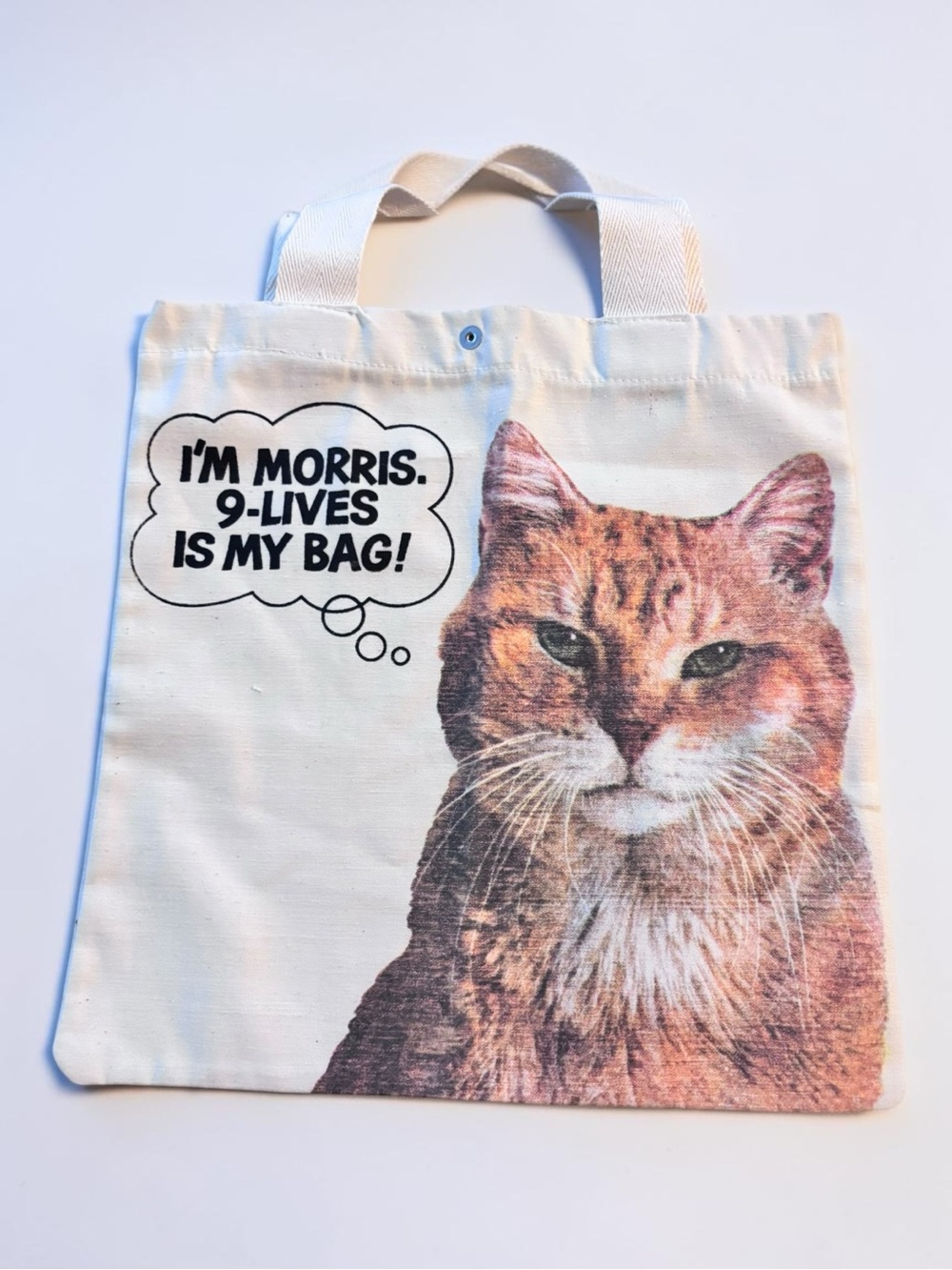 Vintage Morris the Cat Canvas Tote Bag 9 Lives Cat Lover Grocery Book Bag